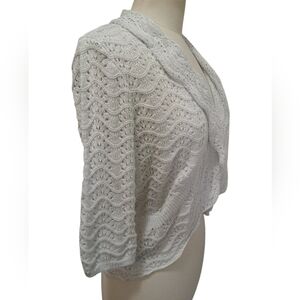 Women's Light Gray With Silver Sparkling Fibers  Knit Shrug